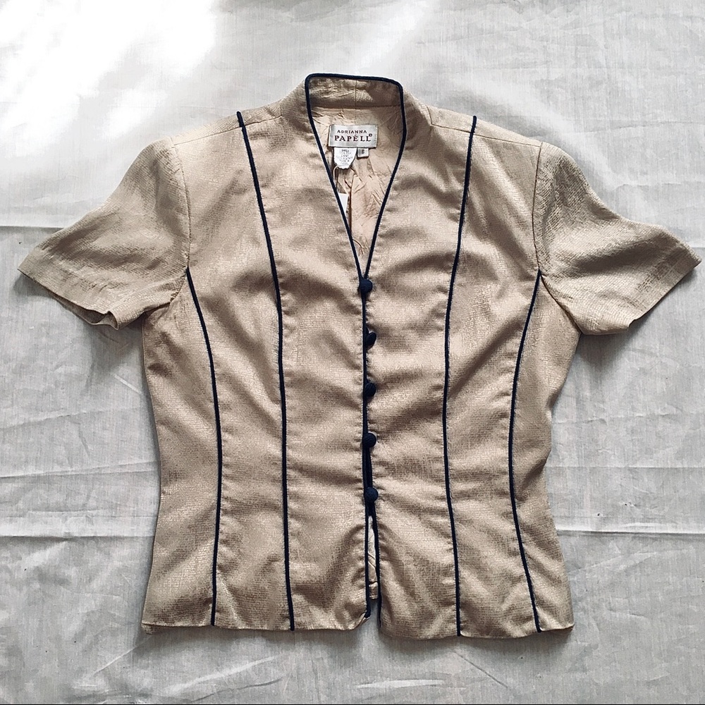 Vintage Adriana Papell s/s silk blouse
